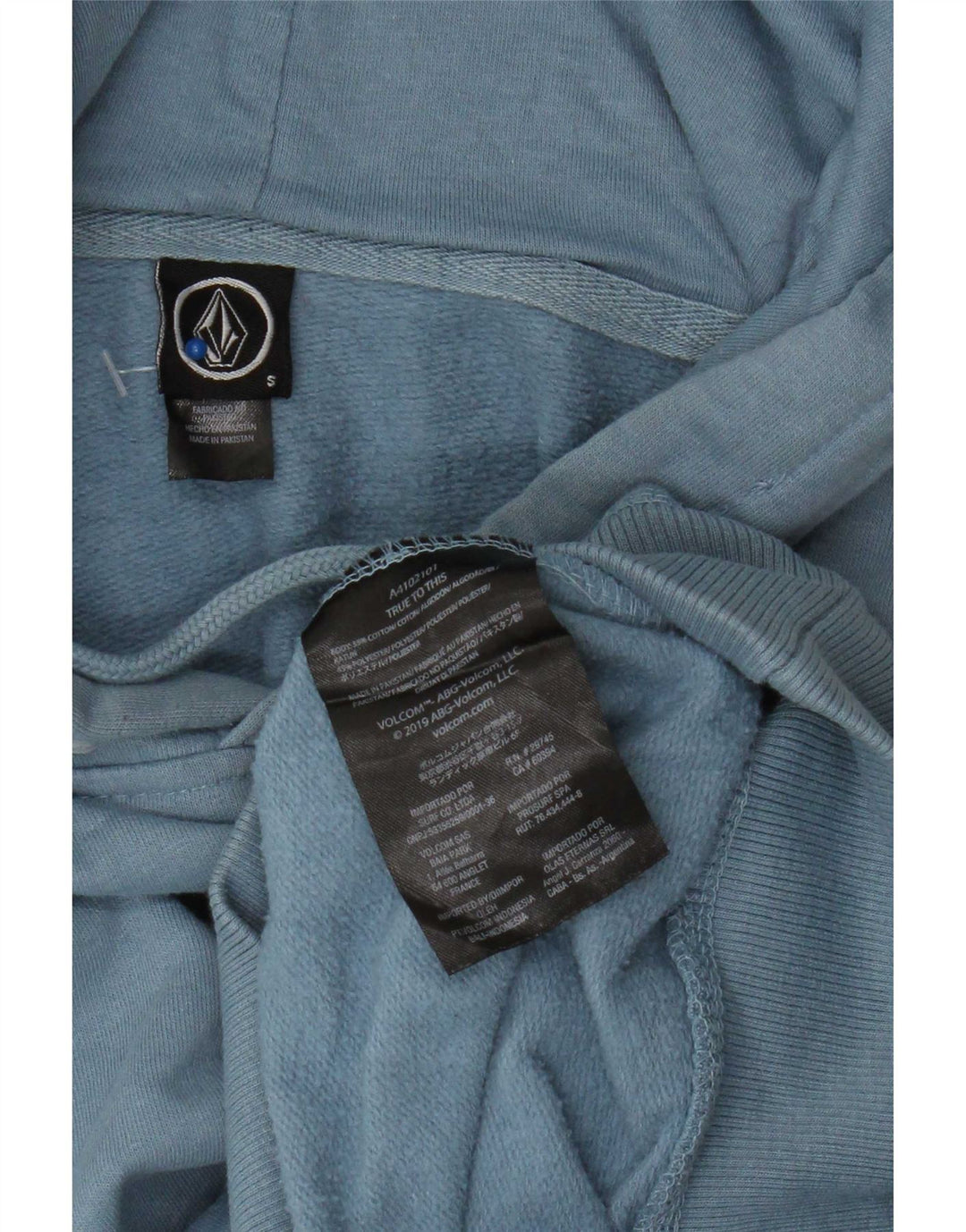 Volcom Hombre Sudadera con capucha Jumper Small Azul Algodón