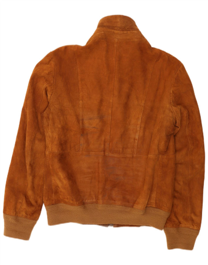 Vintage hombres gamuza bomber chaqueta IT 52 XL marrón