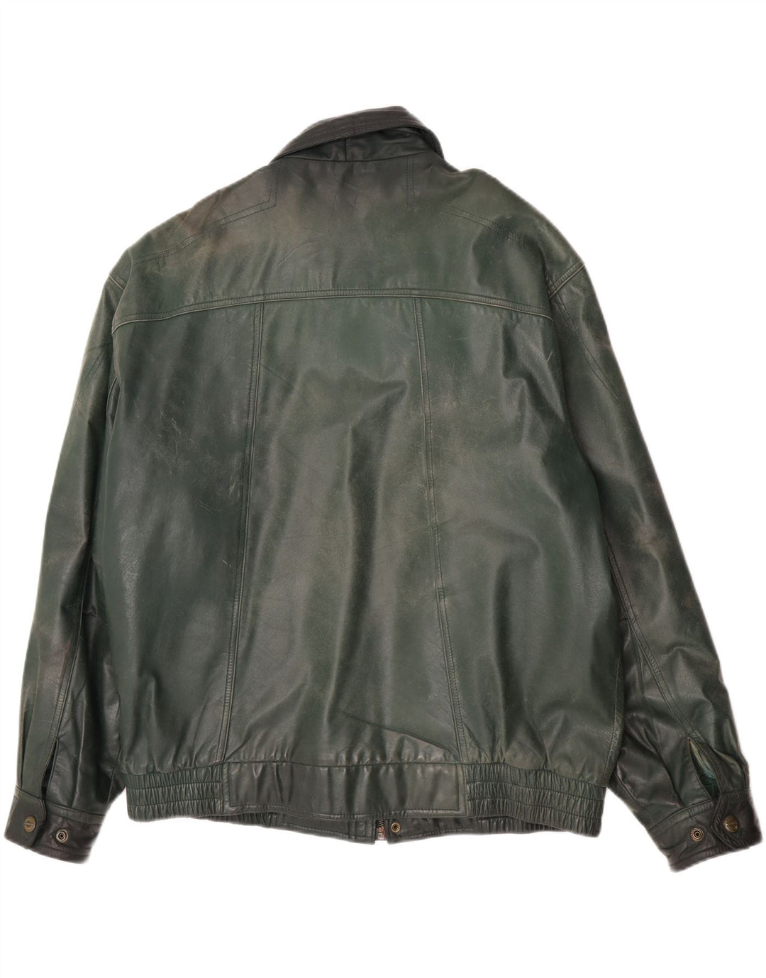 Chaqueta de cuero vintage para hombre IT 58 4XL cuero verde