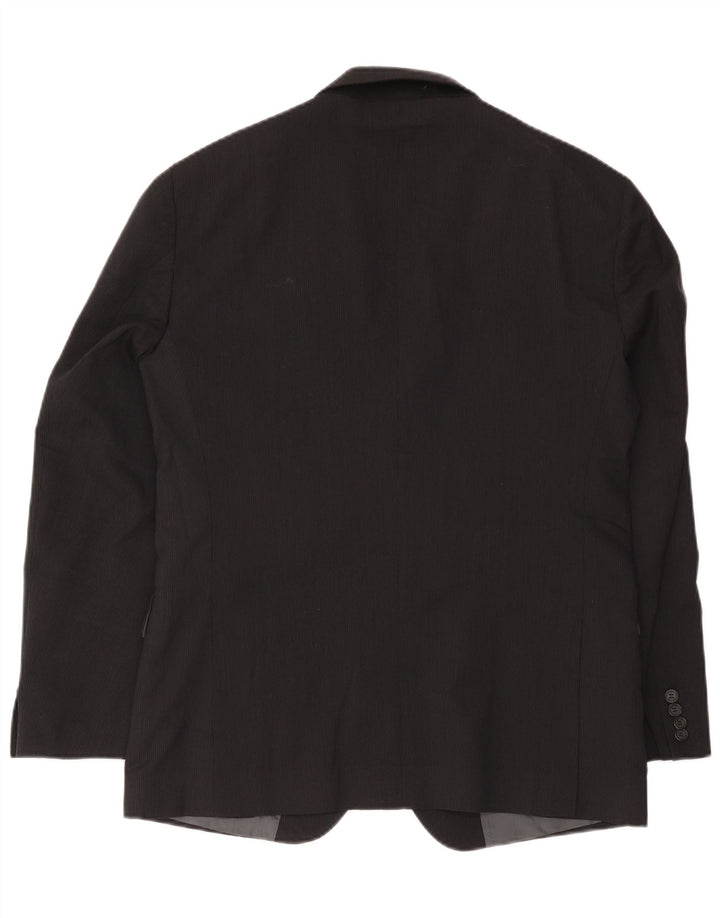 Calvin Klein Chaqueta tipo blazer de 2 botones para hombre IT 52 XL Lana a rayas negras