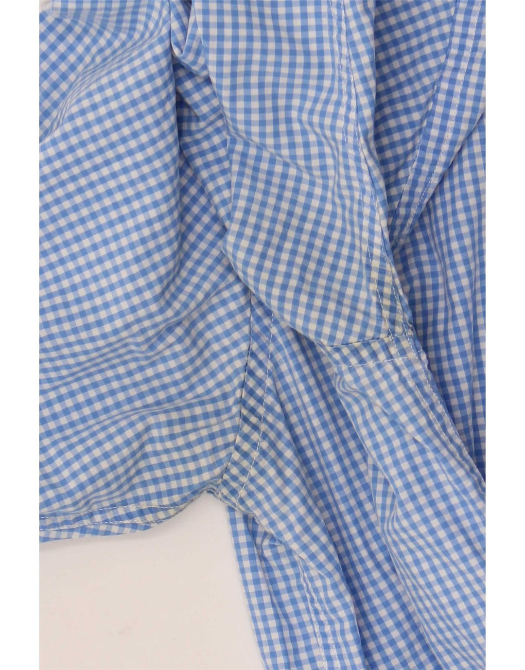 Camisa Nautica Hombre Pequeña Algodón Vichy Azul