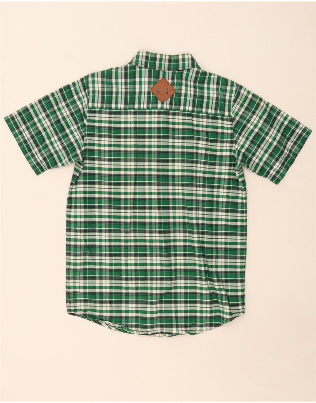 CARHARTT Camisa de manga corta para hombre de algodón a cuadros verdes pequeños