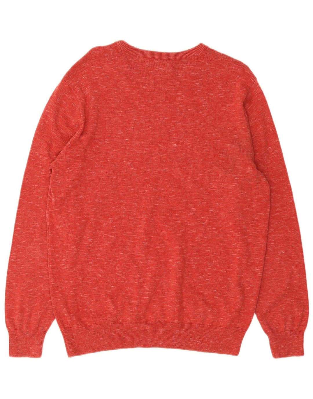 J. Crew Jersey de cuello para hombre de algodón moteado rojo grande