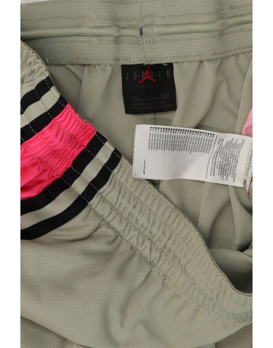Jordan Pantalones cortos deportivos gráficos para hombre 2XL Gris Colorblock Poliéster