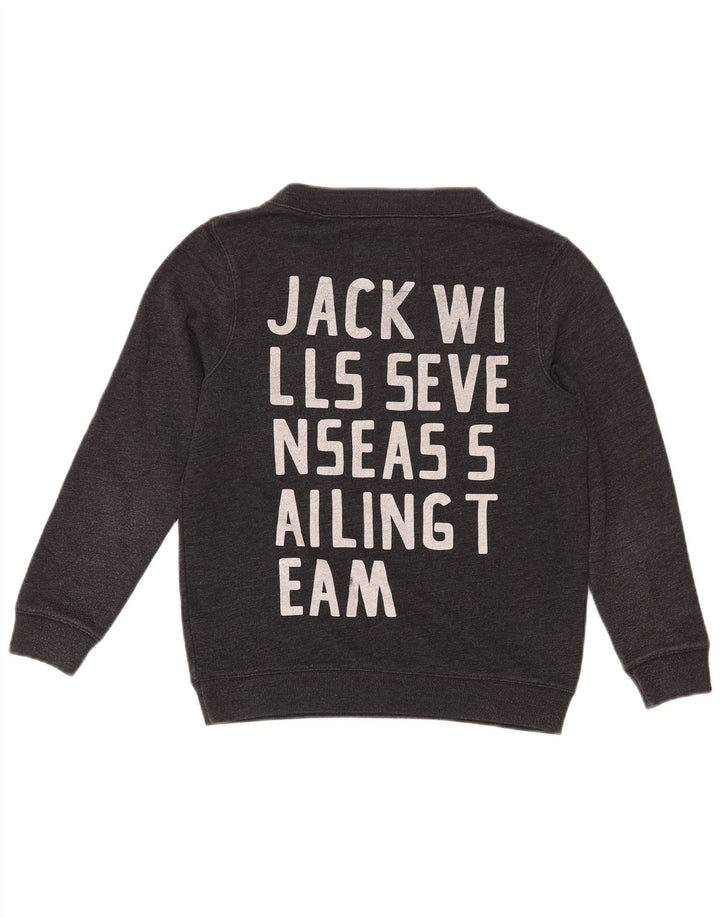 JACK WILLS Sudadera extragrande con estampado gráfico para mujer UK 8 Small Grey