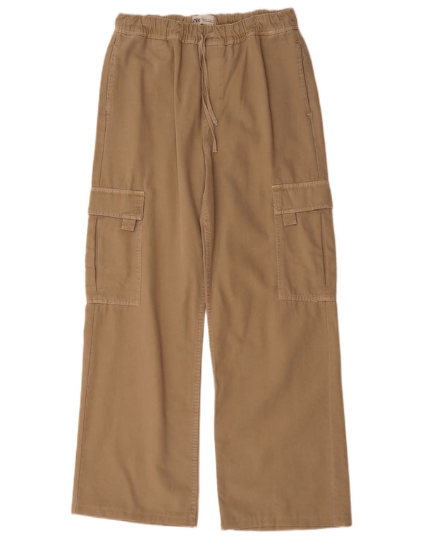 Zara Mujer Pantalones Cargo De Corte Suelto EU 36 XS W26 L28 Beige
