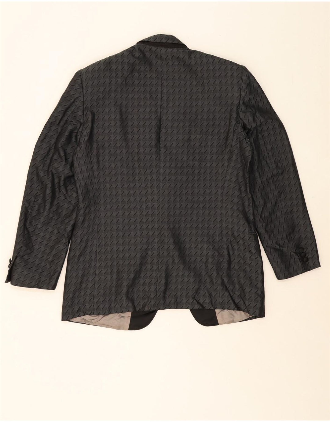 URBIS Mens 1 Button Blazer Jacket IT 52 XL Grey Geometric Silk Vintage Urbis and Second-Hand Urbis from Messina Hembry 