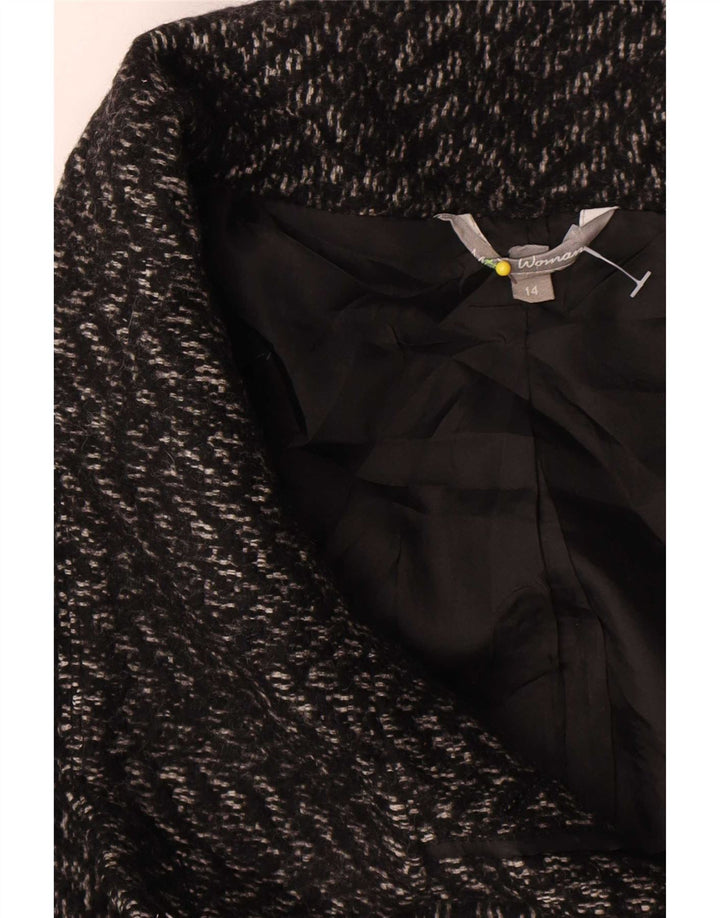 Marks & Spencer Abrigo para mujer UK 44 Poliéster en espiga gris medio