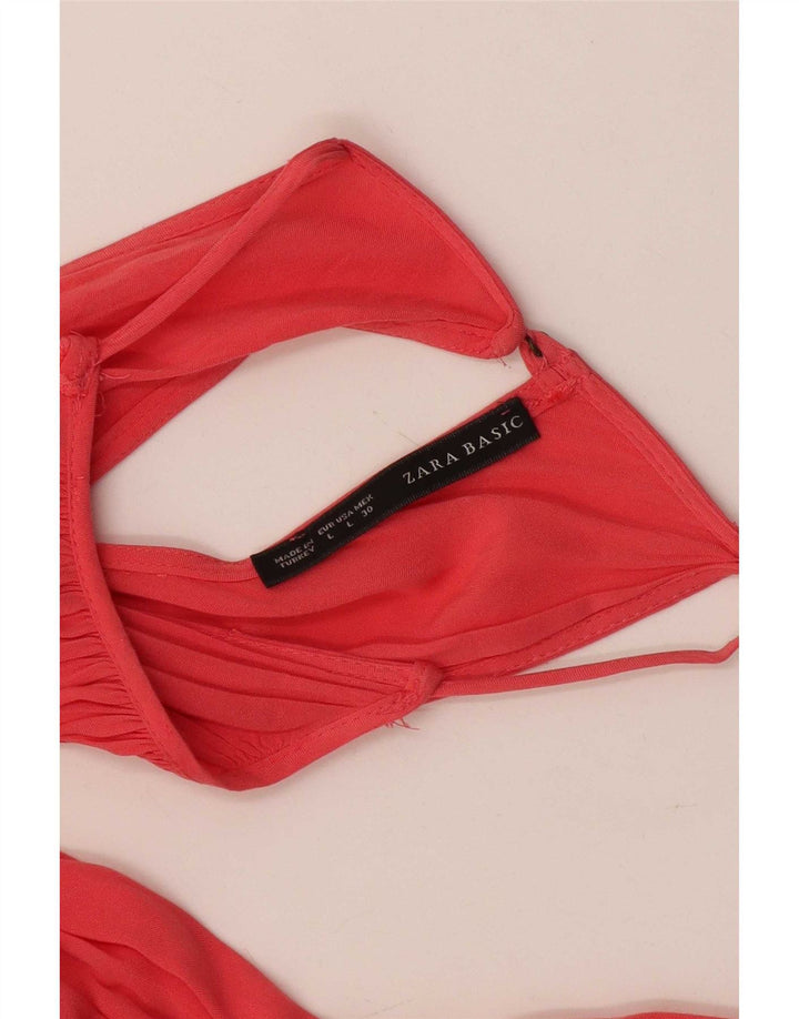 Zara Mujer Vestido Halter Reino Unido 44 Grande Rosa