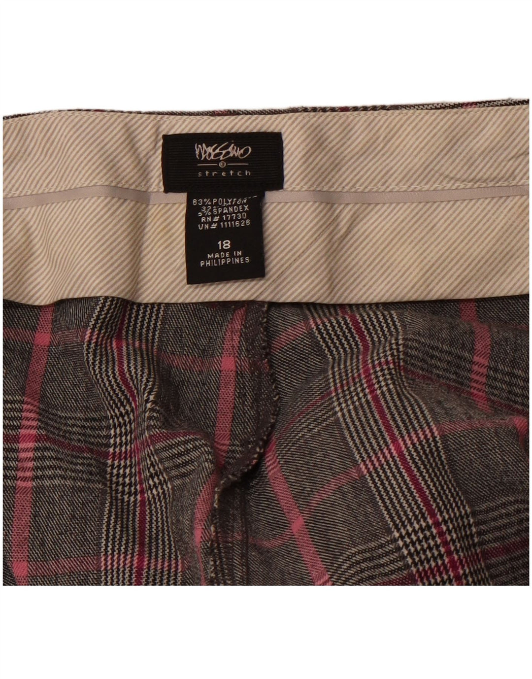 MOSSIMO Pantalones casuales con corte de bota para mujer US 18 2XL W40 L32 Grey Check
