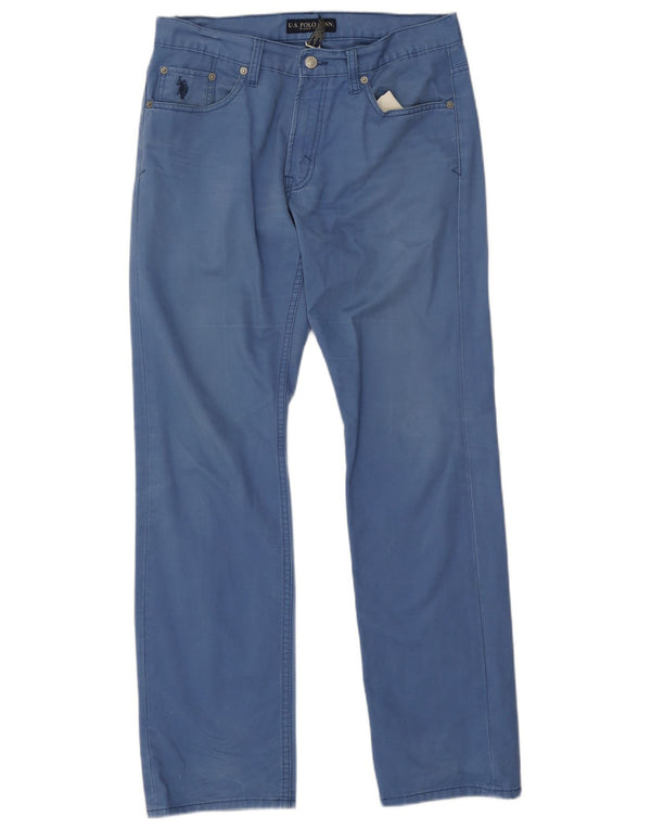 Asociación de Polo de EE. UU. Pantalón Casual Recto Mujer W31 L32 Algodón Azul