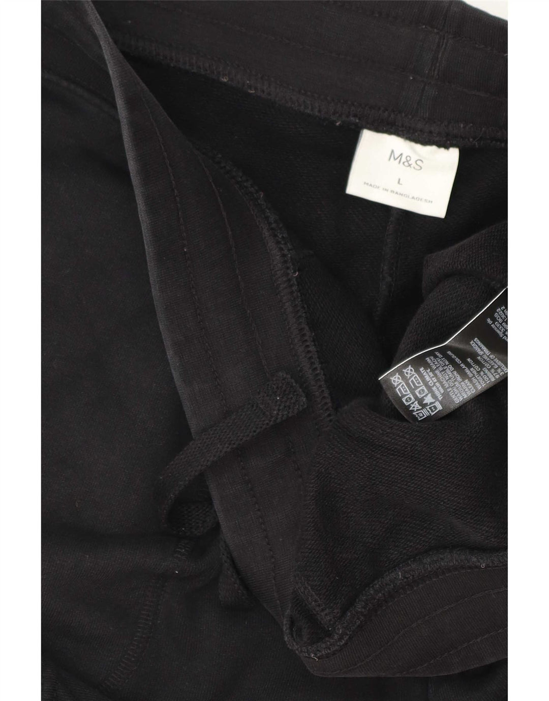 Marks & Spencer Pantalones cortos deportivos para hombre, tamaño grande, algodón negro