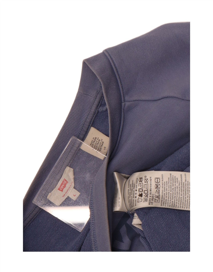 Levi's Sudadera con gráfico recortado extragrande para mujer UK 46 Azul grande