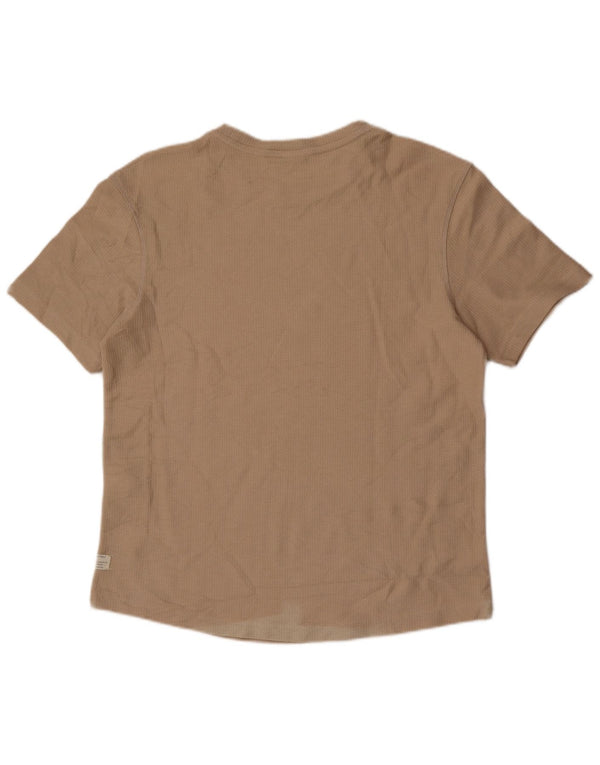 Zara Hombre Camiseta Top Algodón Beige Medio