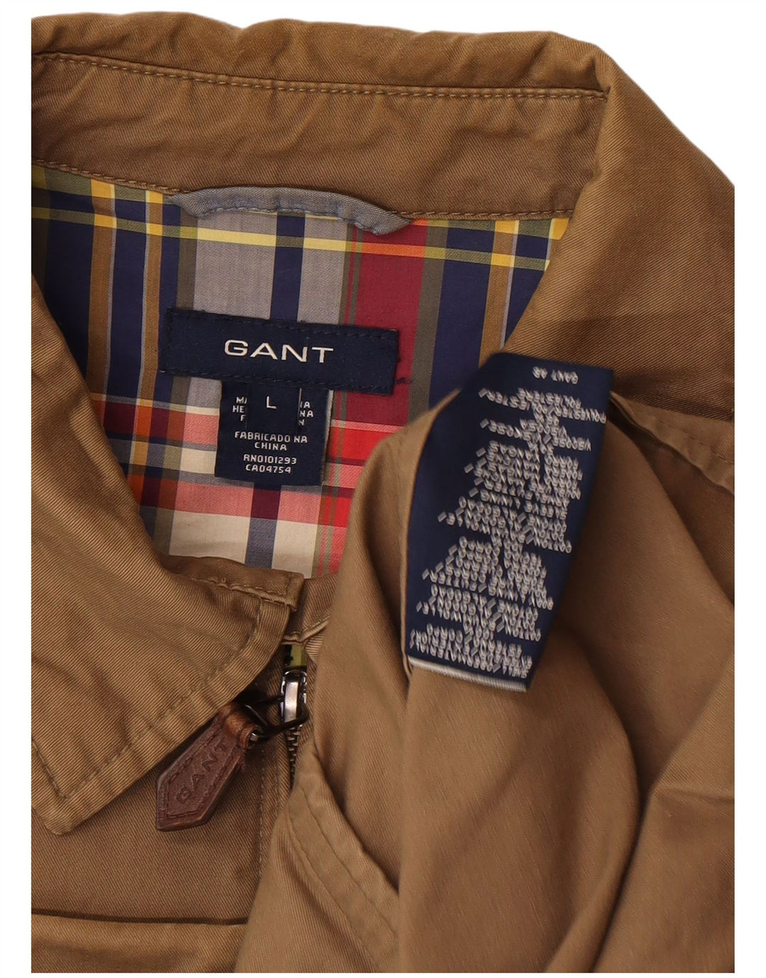 Gant Chaqueta Bomber para Hombre UK 40 Grande Algodón Marrón