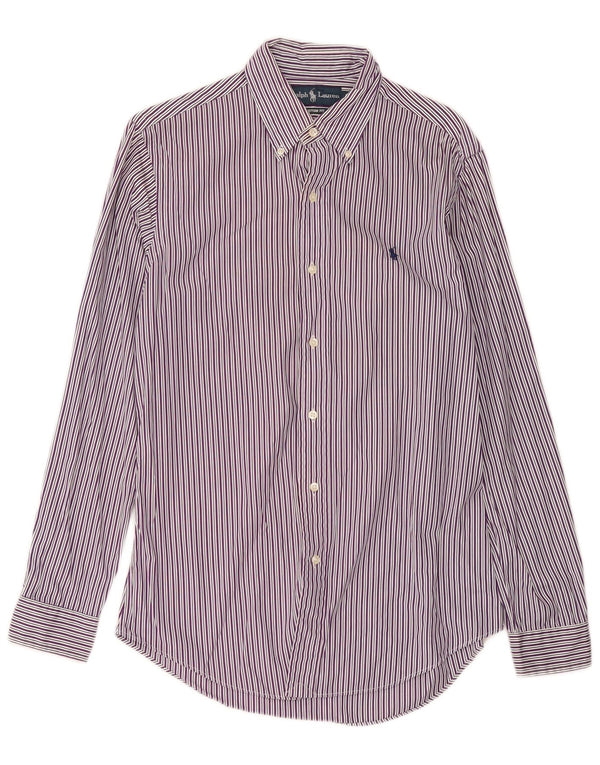 Ralph Lauren Camisa de ajuste personalizado para hombre de algodón a rayas moradas pequeñas