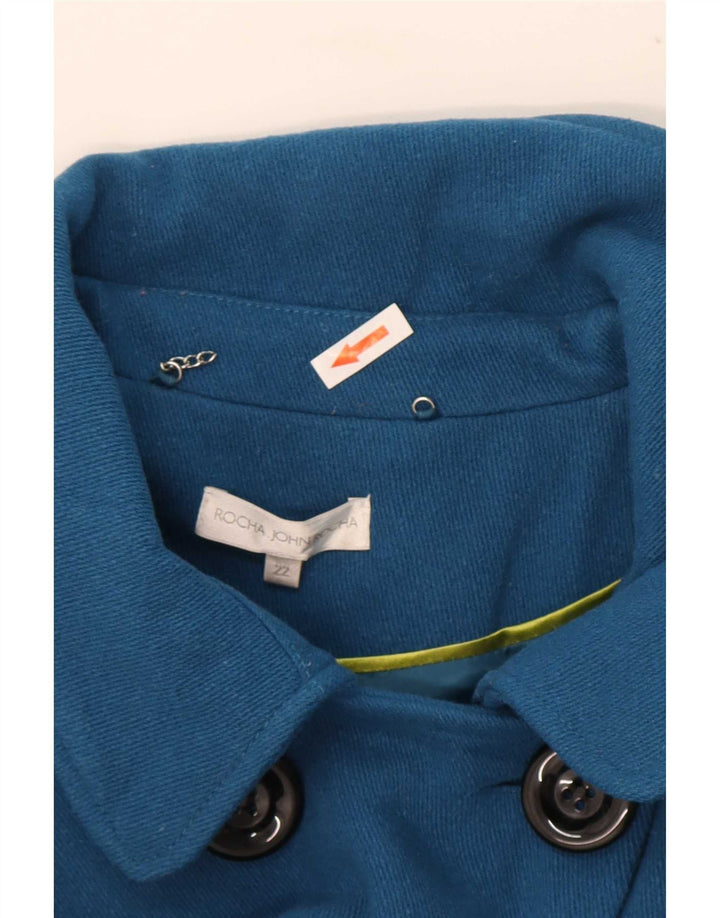 John Rocha Chaquetón para mujer UK 22 3XL Lana azul