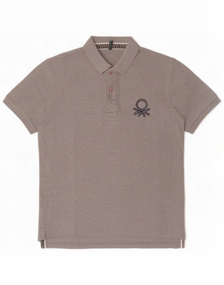 Benetton Polo para hombre gris grande