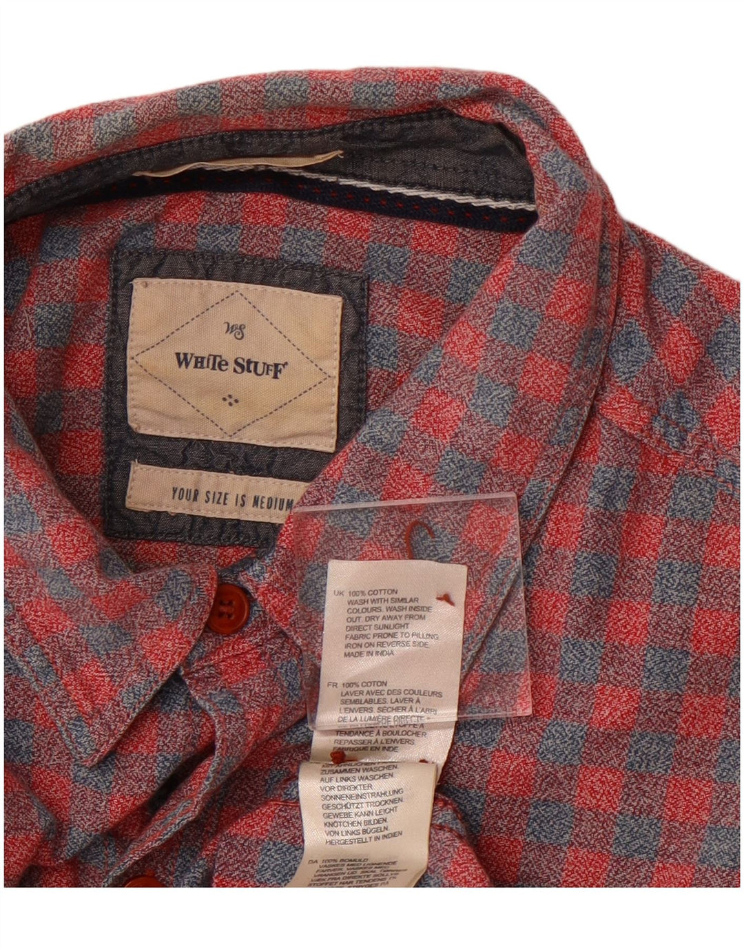 Camisa de franela para hombre de White Stuff de algodón a cuadros en color rojo medio