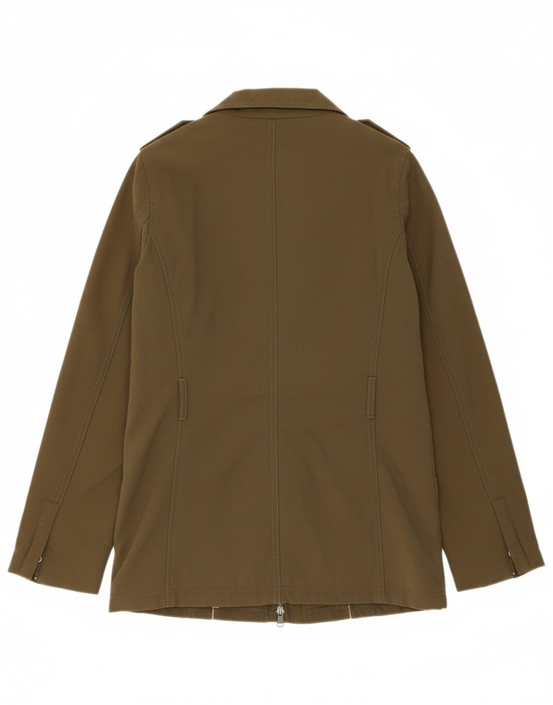 MASSIMO DUTTI Womens Military Jacket UK 10 Small Khaki Cotton
