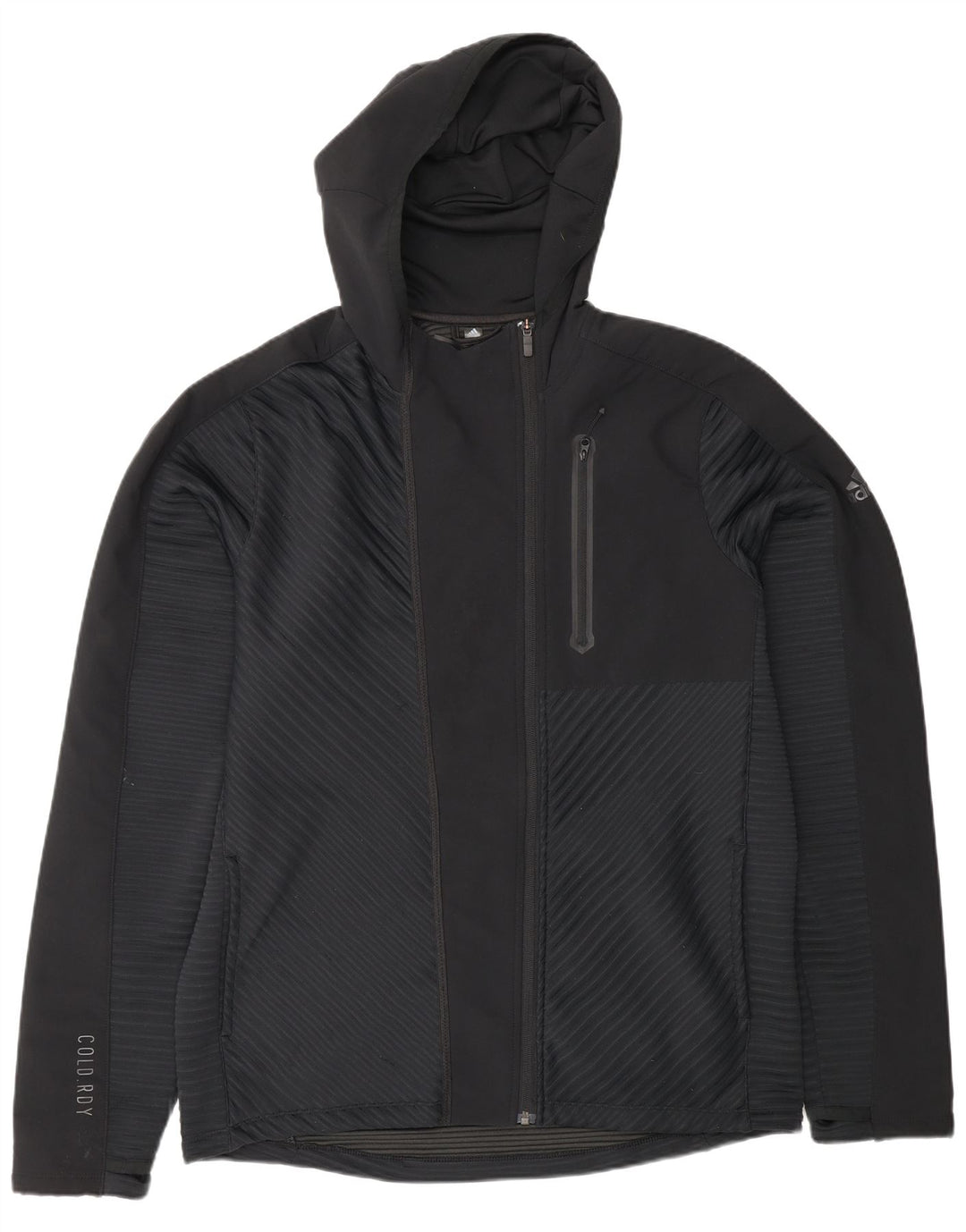 Adidas - Chándal con capucha para hombre, chaqueta superior, poliéster negro grande