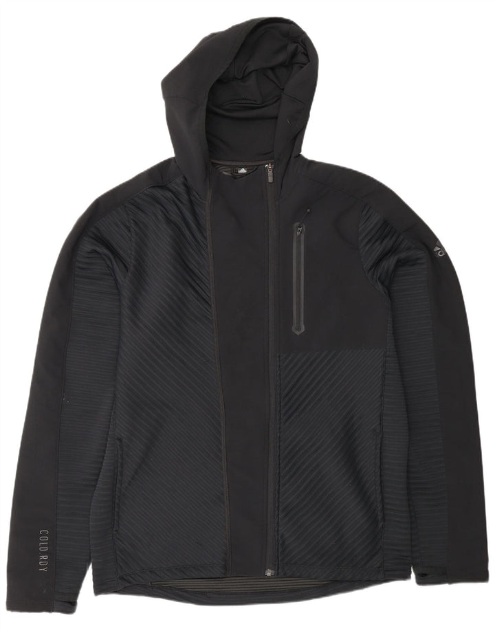 Adidas - Chándal con capucha para hombre, chaqueta superior, poliéster negro grande