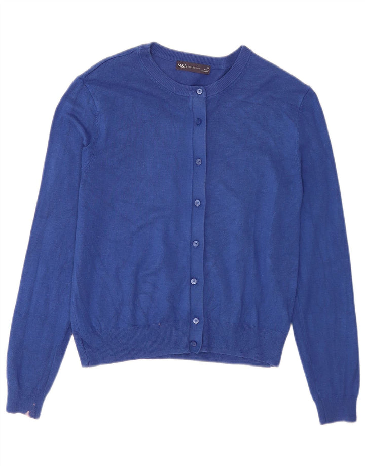 Marks & Spencer Suéter tipo cárdigan corto para mujer UK 40 Viscosa azul medio