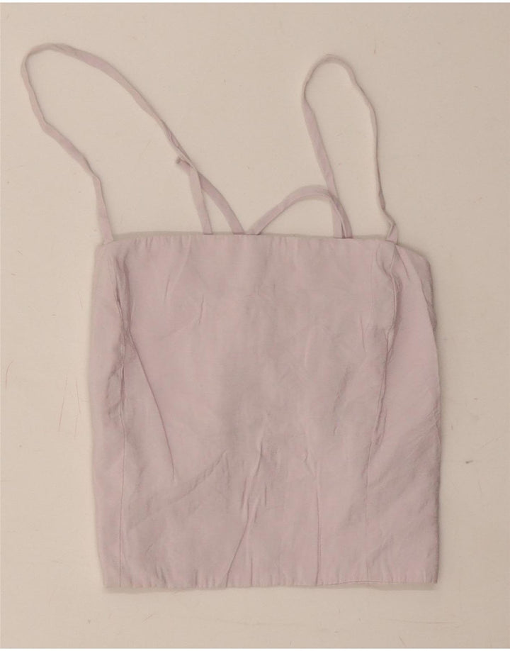 Zara Mujer Crop Corset Top Reino Unido 8 Pequeño Morado Modal