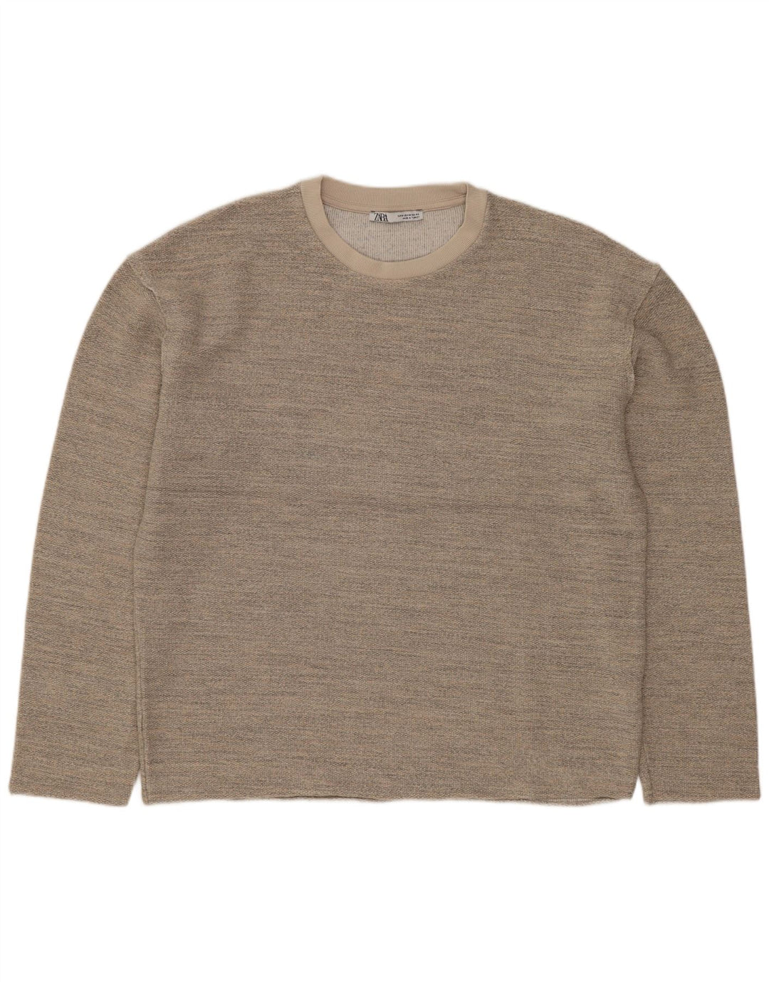 ZARA Mujer Jersey Sudadera Extragrande UK 44 Acrílico Moteado Gris Medio