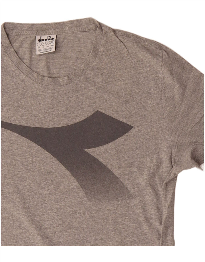 Diadora Hombre Camiseta Gráfica Top Grande Gris