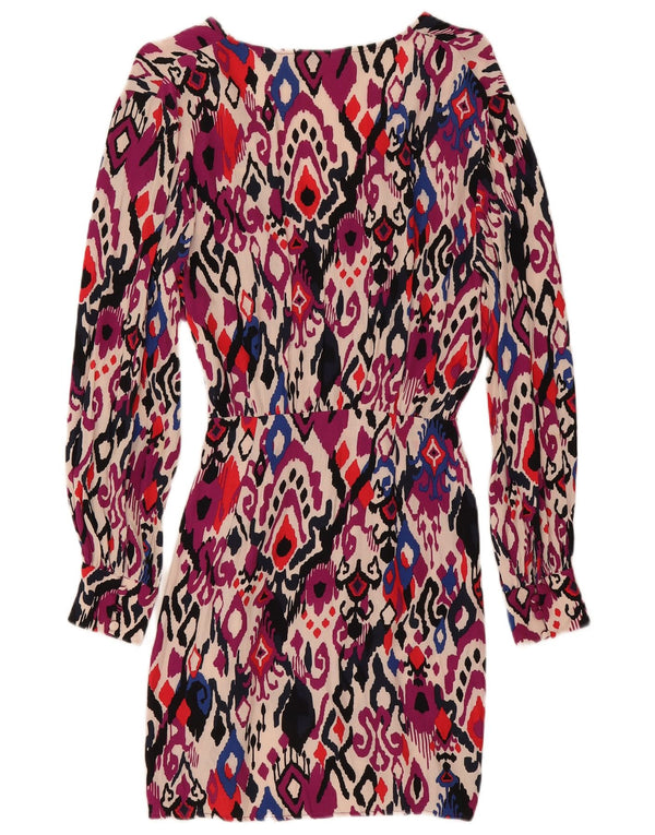 Zara Vestido tubo de manga larga para mujer UK 6 XS Multicolor Ikat