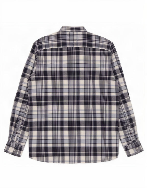 Camisa Tommy Hilfiger de corte personalizado para hombre de algodón a cuadros azul marino grande