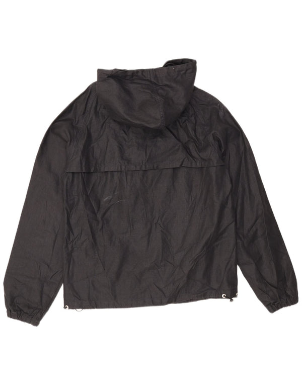 Vintage hombres con capucha chaqueta bomber Reino Unido 36 pequeño lino azul marino