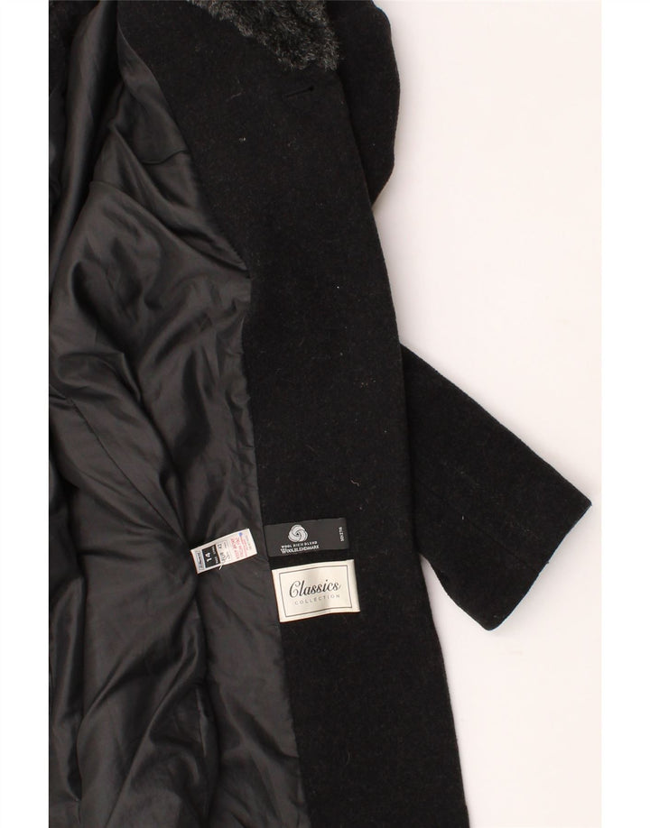 ST. BERNARD Womens Double Breasted Coat UK 14 Large Grey Wool Vintage St. Bernard and Second-Hand St. Bernard from Messina Hembry 