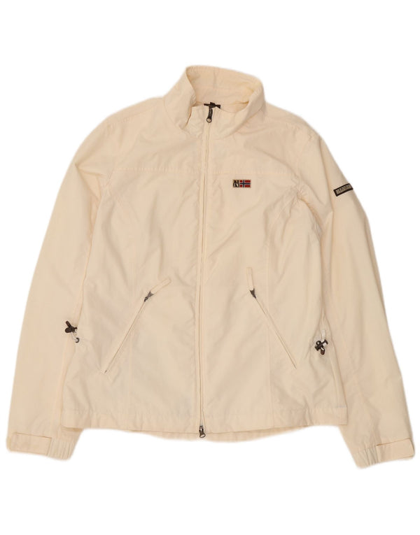 Napapijri Chubasquero Mujer UK 40 XL Poliamida Blanco Roto