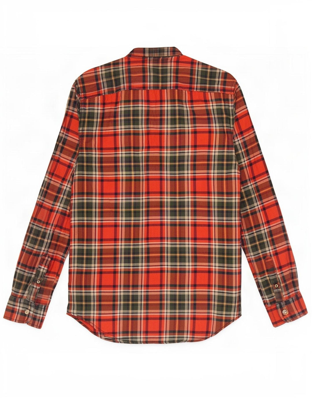 American Eagle Outfitters Camisa de franela de corte clásico para hombre con cuadros rojos pequeños