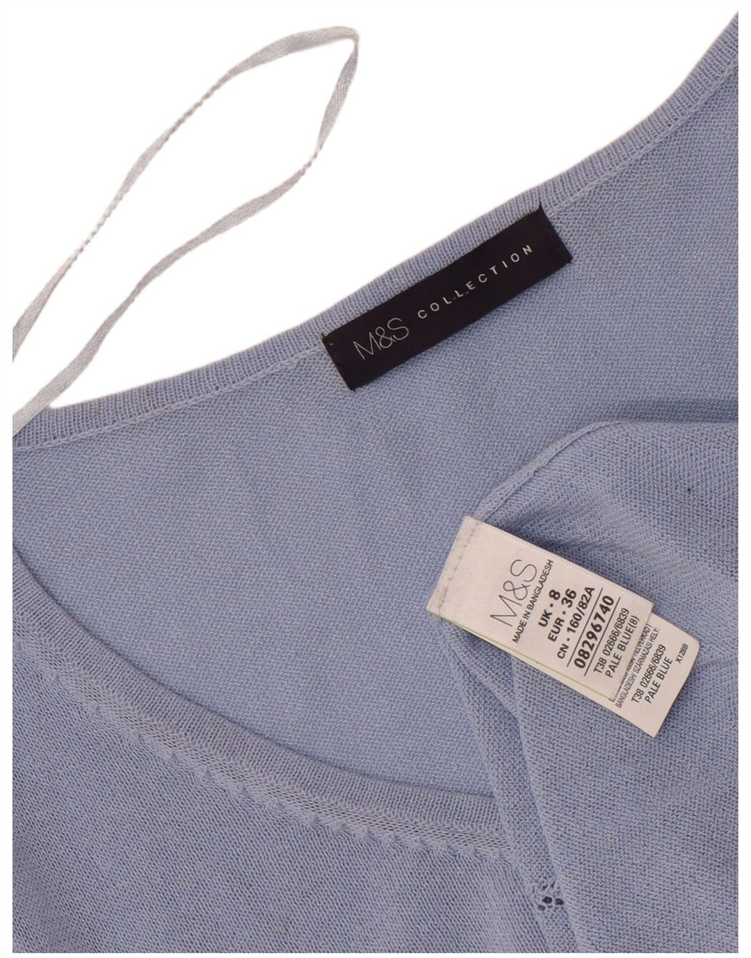 Marks & Spencer Top para mujer de manga larga UK 8 Small Viscosa azul