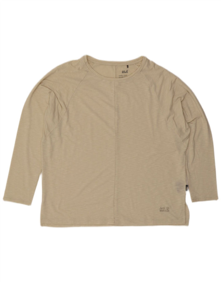 Jack Wolfskin Top para mujer de manga larga UK 40 XL Poliéster moteado beige