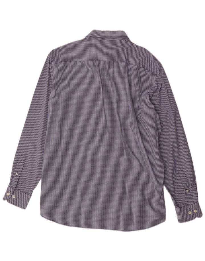 Camisa Carrera Hombre 2XL Algodón A Cuadros Azul