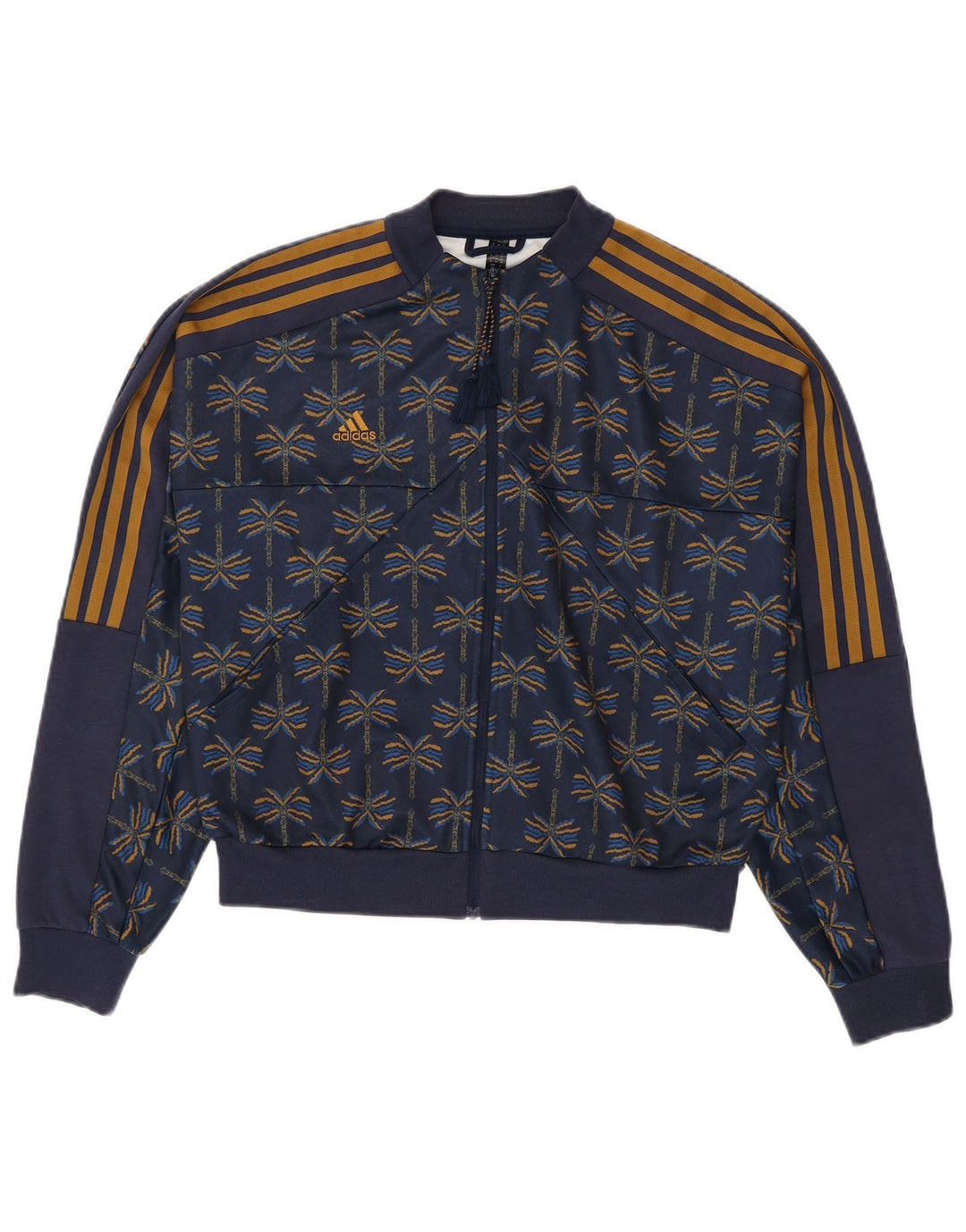 ADIDAS Chaqueta de chándal para mujer UK 8/10 Small Azul marino Floral