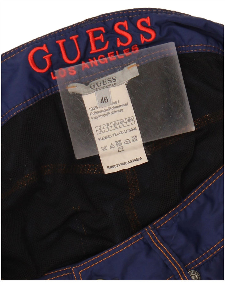 GUESS Womens Casual Shorts W32 Large Navy Blue Polyamide
