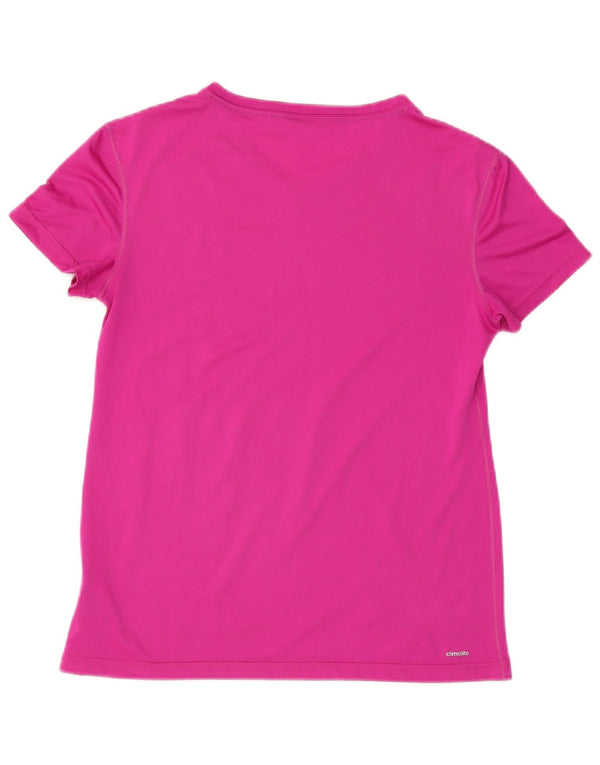 Adidas Womens Climalite T-Shirt Top UK 12/14 Medium Pink Polyester