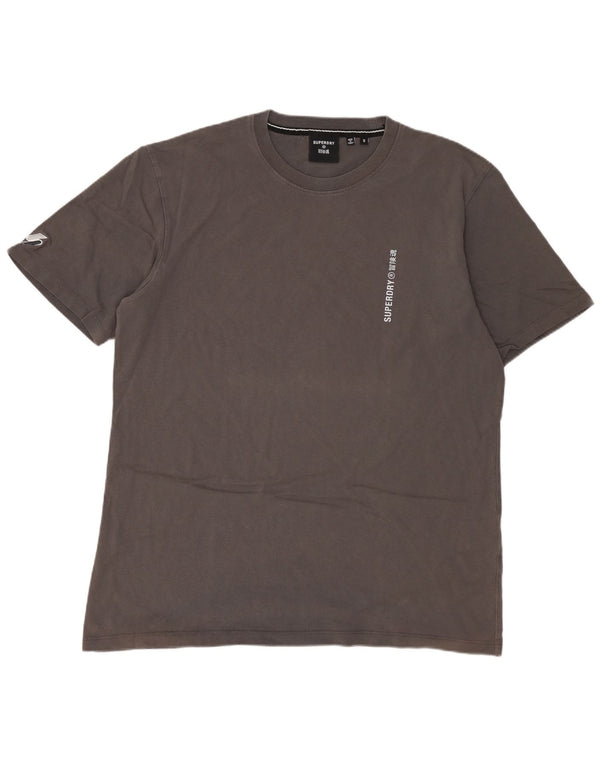 SUPERDRY Hombre Camiseta Top Small Gris Algodón