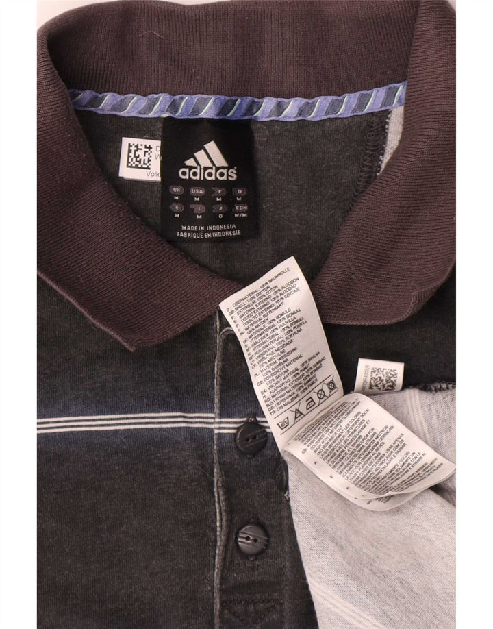 Polo Adidas Hombre Algodón A Rayas Negro Mediano