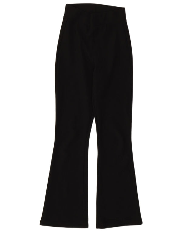 Zara Mujer Leggings Acampanados Reino Unido 4 XS Negro