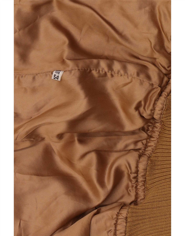 Vintage hombres ante bomber chaqueta IT 54 2XL marrón retro
