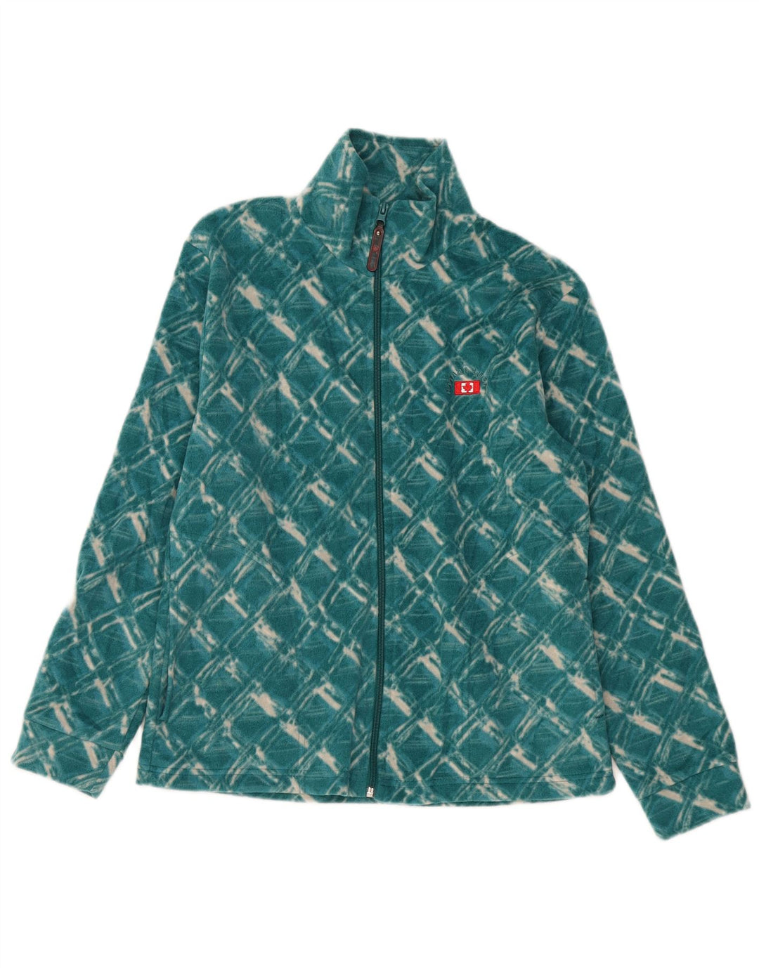 CANADA LOGAN Chaqueta polar para mujer UK 14 Poliéster a cuadros verde medio