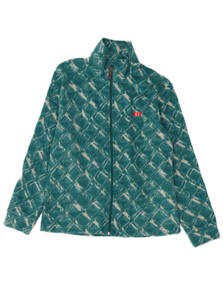 CANADA LOGAN Chaqueta polar para mujer UK 14 Poliéster a cuadros verde medio