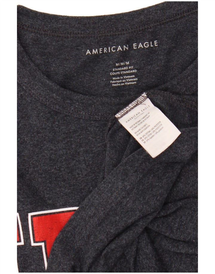 AMERICAN EAGLE Camiseta con gráfico estándar Coupe para hombre, talla mediana, azul marino