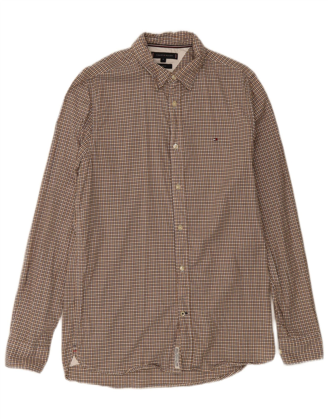 TOMMY HILFIGER Camisa Slim Fit De Algodón A Cuadros Amarillo Medio